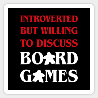 Meeple Introverted But Willing To Discuss Board Games Sticker